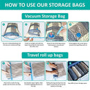 20 Pack Vacuum Storage Bags, Space Saver Bags (4 Jumbo/4 Large/4 Medium/4 Small/4 Roll) Compression for Comforters and Blankets, Sealer Clothes Storage, Hand Pump Included