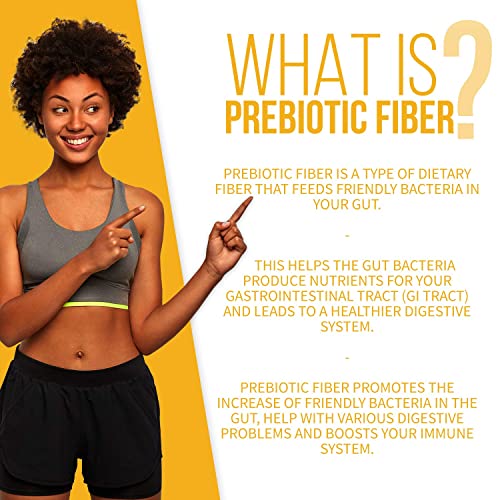 Prebiotic Fiber Supplement - Supports Gut Health and Digestive Regularity - Soluble Powder Fiber Supplement for Women + Men - Gummies Alternative - Gluten Free, Sugar Free, Keto, Vegan - 35 Servings