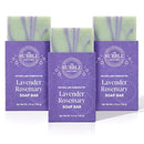 The Bubble Factory Lavender Rosemary - Handmade in the USA, Palm Oil Free, All Natural Bar Soap, 3 Bars