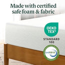 ZINUS 6 Inch Green Tea Memory Foam Mattress, Fiberglass Free, Patented Custom Contour Support, Sturdy Base Foam, CertiPUR-US Certified, Bed-in-a-box, Twin, White