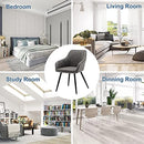 annjoe Faux Leather Accent Arm Chairs for Living Room Leisures/ Upholstered Chair with Metal Legs Set of 2 for Home Kitchen Office Bistro Cafe, Brown