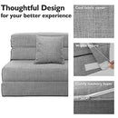 ANONER Fold Sofa Bed Couch Memory Foam with Pillow Futon Sleeper Chair Guest Bed and Fold Out Couch, Washable Cover Twin Size, Dark Gray