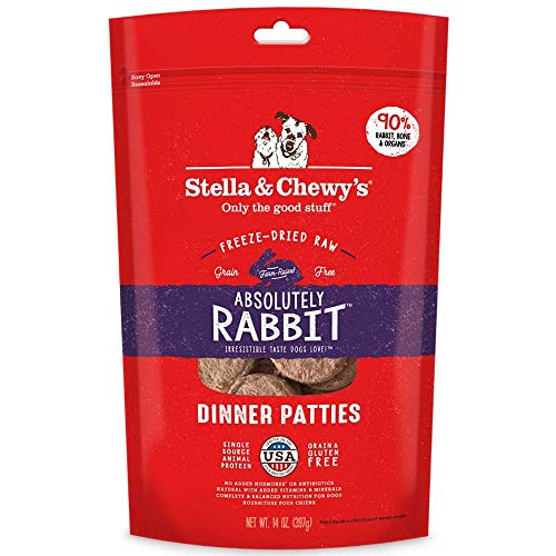 Stella & Chewy's Freeze Dried Raw Dinner Patties – Grain Free Dog Food, Protein Rich Absolutely Rabbit Recipe – 25 oz Bag