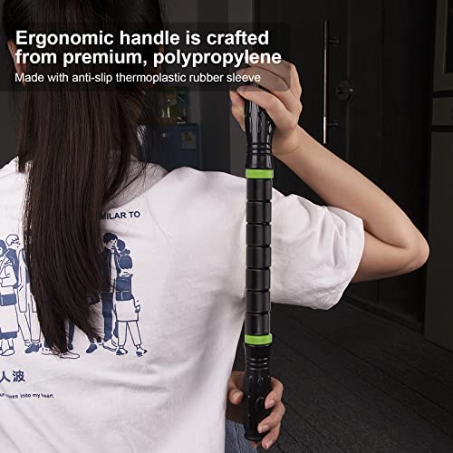 Premium Muscle Roller The Ultimate Massage Roller Stick 17 Inches Recommended by Physical Therapists Promotes Recovery Fast Relief for Cramps Soreness Tight Muscles (Black)
