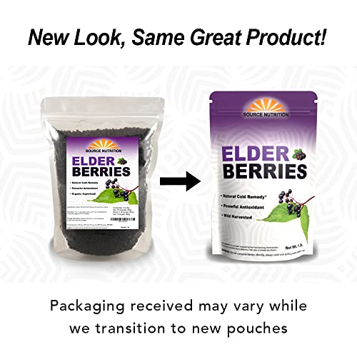 USDA Organic Dried Elderberries - Whole European Elderberry, Responsibly Wild Crafted, Perfect for Tea, Syrups, and More - Sambucas Nigra - 1 Pound (Certified Organic)