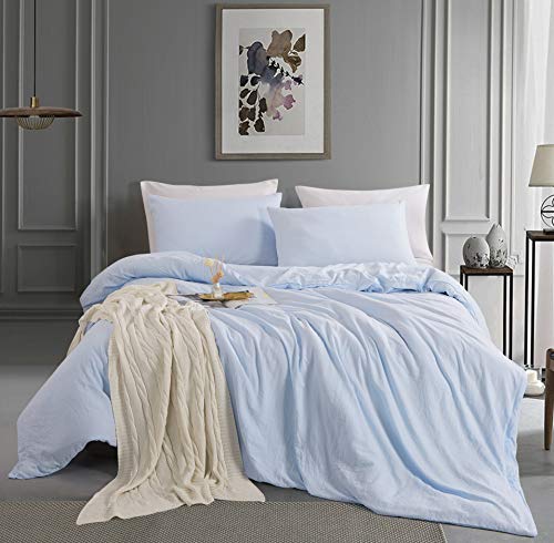 ALAZURIA Bedding Duvet Cover 2 Piece Set - Super Soft Prewashed, Duvet Covers Twin with Zipper Closure & 4 Corner Ties (1 Duvet Cover + 1 Pillow Case) Terracotta Pastel, Twin