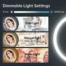 Gospire 1x/10x Magnifying Lighted Makeup Mirror Double Sided Round Standing 360 Degree Swivel Mirror for Shaving Bathroom 7 Inch Diameter