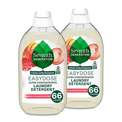 Seventh Generation EasyDose Laundry Detergent, Ultra Concentrated: 66 Loads, Free & Clear Designed for Sensitive Skin, 23.1 Fl Oz