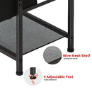 LAKEMID Nightstands Set of 2 with Charging Station and Drawer, End Table Bedside Table with 20 Colors LED Light Strip and 2 Layers Shelf for Bedroom Living Room Sofa (Rustic Brown)