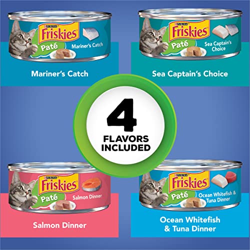 Friskies Purina Friskies Wet Cat Food Pate Variety Pack, Seafood Favorites - (32) 5.5 oz. Cans