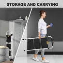 HBTower 3 Step Ladder, Folding Step Stool with Wide Anti-Slip Pedal, 500lbs Sturdy Steel Ladder, Convenient Handgrip, Lightweight, Portable Steel Step Stool, Black