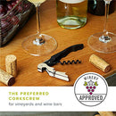 True TrueTap Double Hinged Waiter’s Corkscrew, Matte Black Bottle Opener with Foil Cutter, Wine Key