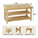 ECOMEX Shoe Rack Bench for Entryway, 3-Tier Wooden Shoe Shelf Shoe Organizer Bench Shoe Organizer Entryway Bench for Bedroom Balcony Entryway Entrance, Black(33.5''L)