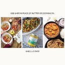 Pure Indian Foods Organic Grassfed Original Ghee, 14 oz, Pasture Raised, Gluten-Free, Non-GMO, Paleo, Keto-Friendly Cooking Fat/Oil, Clarified Butter (16 fl oz / 1 pint)