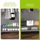 BMOSU 2-Tier Bamboo Shoe Rack Premium Stackable Shoe Shelf Storage Organizer for Hallway Closet Living Room Entryway Organizer (Natural Bamboo)