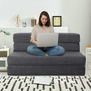 ANONER Fold Sofa Bed Couch Memory Foam with Pillow Futon Sleeper Chair Guest Bed and Fold Out Couch, Washable Cover Twin Size, Dark Gray