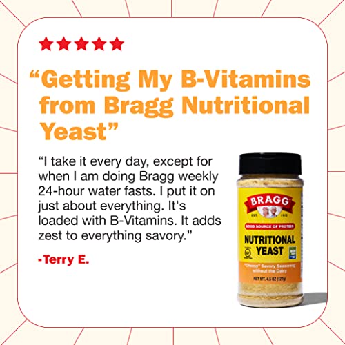 Bragg Premium Nutritional Yeast Seasoning - Vegan, Gluten Free – Good Source of Protein & Vitamins – Nutritious Savory Parmesan Cheese Substitute (Original, 12 Ounce Pouch)