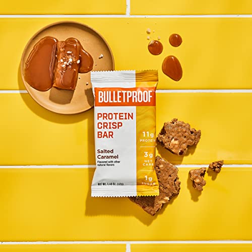 Bulletproof Protein Crisp Bars, Peanut Butter Chocolate Chip, 12 Pack, High Protein, Low Sugar