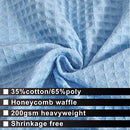 Hotel Style Cotton Shower Curtain with Snap-in Fabric Liner, Mesh Window Top, Honeycomb Waffle Weave Cotton Blend Fabric, Washable, White, 72x72 Inches