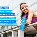 Fidus 32oz Motivational Water Bottles with Times to Drink & Straw,Leakproof BPA Free Bottle with Time Marker to Ensure You Drink Enough Water Daily for Fitness, Gym and Outdoor Sports