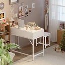 SUPERJARE Vanity Desk, Makeup Vanity with Lighted Mirror, White Desk with Drawers, 35.4 Inches Makeup Vanity Desk with Lights, for Bedroom, White and Gold