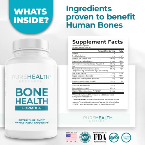Bone Health Formula Calcium and Magnesium Supplement - Prep for Scan Bone Strength Supplements with Plant Based Calcium Citrate, Potassium Magnesium - Bone and Joint Vitamins for Women and Men