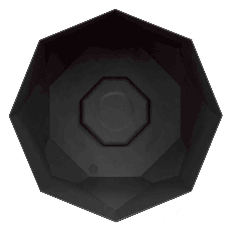 Bloem Tuxton Hexagon Planter: 8" - Black - Modern Unique Geometic Small Pl, Durable Resin, Modern Design, Optional Drainage Holes, for Indoor & Outdoor Use, Gardening, 1.7 Gallon Capacity
