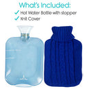 Arctic Flex Hot Water Bottle (XL 2 Liter) - Heat Up Rubber Cold Pack - Cramp Compress with Cover - Portable, Reusable, Reheatable and Transparent Ice Bag - Therapy Heating Pad - Warming Pain Relief