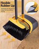 Broom and Dustpan, Broom and Dustpan Set for Home, Long Handle Broom with Dustpan, Broom and Dustpan Combo for Office Home Kitchen Lobby Floor Use Dustpan and Broom Set