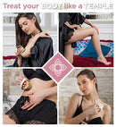 Premium Dry Brushing Body Brush Set, Medium Boar Bristles Dry Scrub Brushes for Face Exfoliating, Cleansing & Lymphatic Drainage, Skin Beauty Brush with Handle + Face Brush + Shower Gloves