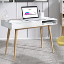 Arts wish Office Desk Mid Century Modern Desk Writing Desk with Drawer Simple Home Office Desk Mid Century Desk, Walnut