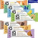 IQBAR Brain and Body Keto Protein Bars - Chocolate Lovers Variety Keto Bars - 12-Count Energy Bars - Low Carb Protein Bars - High Fiber Vegan Bars and Low Sugar Meal Replacement Bars - Vegan Snacks