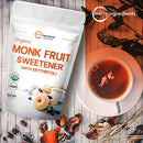 Organic Monk Fruit Sweetener with Organic Erythritol Granules, 1:1 Sugar Substitute, 4 Pounds (64 Ounce), Natural Sweetener for Smoothie, Drinks, Coffee, Tea, Cookies and More, Premium Monk Fruit Keto Diet, Vegan (Shipping Only)