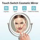 Gospire 1x/10x Magnifying Lighted Makeup Mirror Double Sided Round Standing 360 Degree Swivel Mirror for Shaving Bathroom 7 Inch Diameter