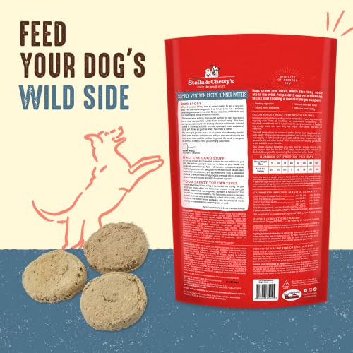 Stella & Chewy's Freeze Dried Raw Dinner Patties – Grain Free Dog Food, Protein Rich Simply Venison Recipe – 25 oz Bag
