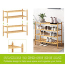 BMOSU 2-Tier Bamboo Shoe Rack Premium Stackable Shoe Shelf Storage Organizer for Hallway Closet Living Room Entryway Organizer (Natural Bamboo)