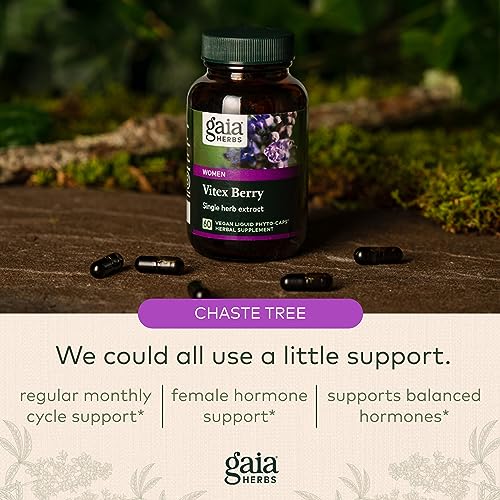 Gaia Herbs Vitex Berry Capsules - Supports Hormone Balance & Fertility for Women