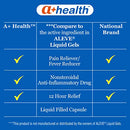 A+Health Naproxen Sodium 220 Mg Liquid Gels, Pain Reliever/Fever Reducer (NSAID), Made in USA, 180 Count