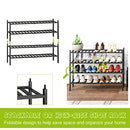 BMOSU 2-Tier Bamboo Shoe Rack Premium Stackable Shoe Shelf Storage Organizer for Hallway Closet Living Room Entryway Organizer (Natural Bamboo)