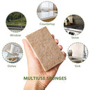 SAMEBUTECO Kitchen Sponge Set of 12 Natural Cellulose and Coconut Walnut Scrubbing Sponges for Sparkling Kitchens Dish Sponges for Heavy Duty Kitchen Grime (Square Sponges)