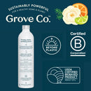 Grove Co. Ultimate Dish Soap Refills (3 x 16 Fl Oz) Removes 48-hr Stuck-on Food and Grease, Plastic Free Cleaning Products, 100% Natural Lavender Blossom & Thyme Fragrance