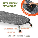 XABITAT Table Top Ironing Board W/Wall Mount | D-Crease | Portable Space Saving Mini Laundry Room| Foldable Small Ironing Board with Iron Holder | Grey