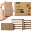 SAMEBUTECO Kitchen Sponge Set of 12 Natural Cellulose and Coconut Walnut Scrubbing Sponges for Sparkling Kitchens Dish Sponges for Heavy Duty Kitchen Grime (Square Sponges)