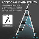 HBTower 3 Step Ladder, Folding Step Stool with Wide Anti-Slip Pedal, 500lbs Sturdy Steel Ladder, Convenient Handgrip, Lightweight, Portable Steel Step Stool, Black