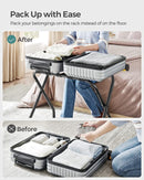 SONGMICS Luggage Rack, Pack of 2, Luggage Racks for Guest Room, Suitcase Stand, Steel Frame, Foldable, for Bedroom, Black URLR64B-2