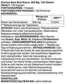 Doctor's Best TimeRelease Niacin with niaxtend NonGMO Vegan Gluten Free 500 mg Tablets, 120 Count