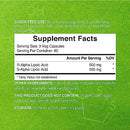 Alpha Lipoic Acid 1,000mg, 180 Veggie Capsules – 50/50 R-ALA & S-ALA for Max Bioavailability – Antioxidant Supplement – Energy & Nervous System Support – Non-GMO