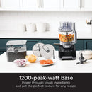 Ninja NF701 Professional XL Food Processor, 1200 Peak-Watts, 4-in-1, Chopping, Slicing/Shredding, Purees, Dough, 12-Cup Processor Bowl, 2 Blades & 2 Discs, Feed Chute/Pusher,Silver