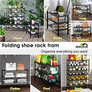 BMOSU 2-Tier Bamboo Shoe Rack Premium Stackable Shoe Shelf Storage Organizer for Hallway Closet Living Room Entryway Organizer (Natural Bamboo)