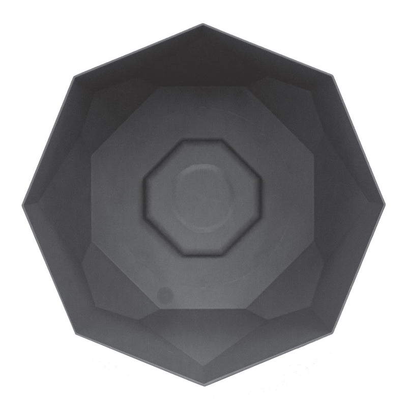 Bloem Tuxton Hexagon Planter: 8" - Black - Modern Unique Geometic Small Pl, Durable Resin, Modern Design, Optional Drainage Holes, for Indoor & Outdoor Use, Gardening, 1.7 Gallon Capacity